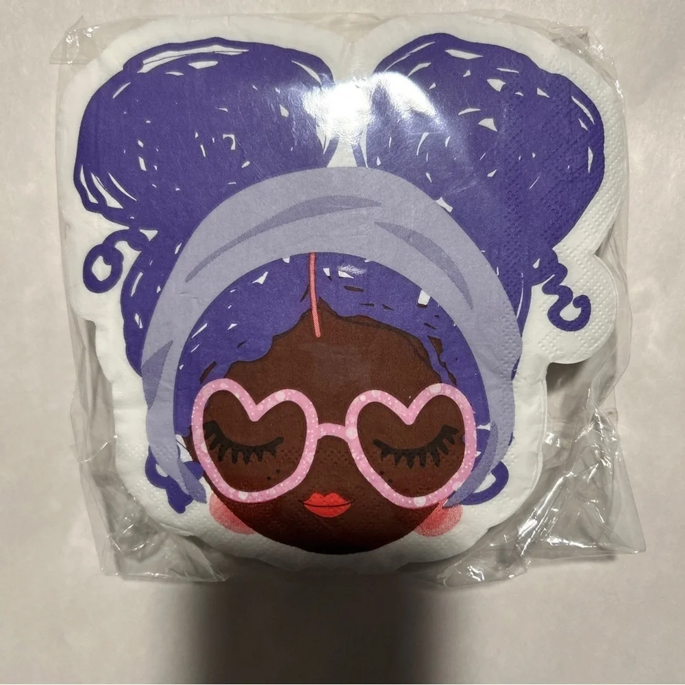 CBE Paperie 40ct Lunch Napkins Purple Bow Girl Spa